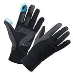 Thermal Gloves for Men, Winter Motorcycle Bike Riding Touch Screen Glove Sensitive Cell Phone Texting - Non-Slip Silicone Palm and Waterproof Fabric - Hand Warmers in Cold Weather - Black (X-Large)