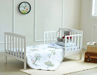 MCC White Solid Wooden Junior Toddler Kids Bed Montana with Foam Mattress