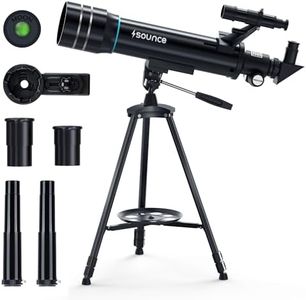 Sounce Astronomical Refractor Telescope 70mm Objective Lens, 500mm Focal Length, 20X-150X High Magnification, Aluminum Alloy Build & Adjustable 135cm Stand for Kids, Adults & Astronomy Beginners