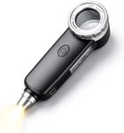 ChayWillow HD Magnifying Loupe with 3 Color LED Light, Adjustable Focus | USB Rechargeable, Auto Sleep Function, Jewelry & Gem Use, Portable Handheld, Strong Light Penetration