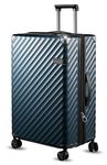 LUGGEX 28 Inch Luggage with Wheels - Polycarbonate Hard Shell Expandable Large Checked Suitcase - Aluminum Corner for Hassle-Free Travel (Blue Luggage)