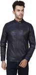 Garmadian Men's Solid Biker Jacket (GDJ1_Brown_Small)