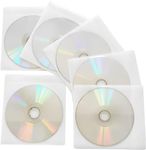 Professional Branded Premium Class cd and DVD Sleeves I Double Sided Sleeves with Flap I White or transperant Cover with one pcs WRITEX DVD Free (Pack of) (50 pcs)