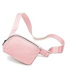 Adjustable Strap Athletic Fanny Pack Lounge Mini Waist Pack Zipper Pockets Workout Small Belt Bag for Women Men, Pink, Small, Athletic lounge