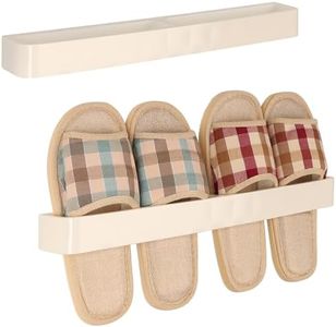 BELLE VOUS Portascarpe da Parete - 2x Porta Scarpe per Armadio Ingresso - Portascarpe Salvaspazio da Appendere - Organizer Scarpe e Pantofole con Plastica Adesiva - Beige