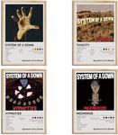 System of a Down Posters Music Album Cover Signed Limited Posters Prints Canvas Wall Art Room Aesthetic Set of 4 for Teen and Girls Dorm Music Classroom Decor 8x12 inch Unframed