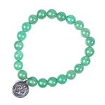 Young & Forever Gift D'vine Lotus Lion Tiger Charm Crystal Natural Stone Reiki Yoga Bracelet for Mens Women (Green Aventurine)