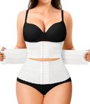 Nebility Waist Trainer for Women Corset Shapewear Tummy Control Segmented Waist Cincher Workout Girdle(White, XXXL)