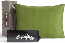 Ivellow Memory Foam Travel Pillow Compressible Camping Pillow for Sleeping Shredded Memory Foam Pillow Compact Firm Supportive Small Pillow for Adults Kids Outdoor Backpacking Hiking Essential Gear-S