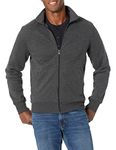 Amazon Essentials Men's Full-Zip Fleece Mock Neck Sweatshirt, Charcoal Heather, Small