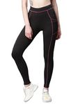 Blinkin Women's Skinny Fit Polyester Blend Leggings (tights-033-pink-s_black With Pink_s)