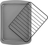 G & S Metal Products Company OvenStuff Toaster Oven Cookie Baking Pan with Nonstick Cooling Rack, 8.5'' x 6.5'', Gray