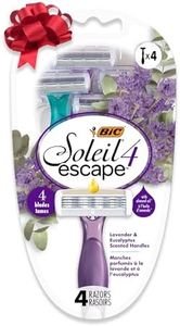 BIC Soleil Escape Women's Disposable 4-Blade Razors, Perfect Bikini Line Razor, Lavender & Eucalyptus Scented Handles, 4-Pack