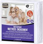 Utopia Bedding Premium Waterproof Mattress Encasement Double Bed (135 x 190 x 30 cm) Pack of 10, Zippered Mattress Protector, Bed Bug and Dust Mite Proof Mattress Cover, White