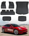 Cotaza for Tesla Model 3 Floor Mats 2024 for Highland All Weather mats for Tesla Model 3 Floor Mats Boot Liner Trunk Mat 2024 for Model 3 Accessories 2024 for Highland RHD