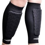 COOLOMG Soccer Shin Guard Sleeves with Foam, Football Calf Pads, Breathable Protective Leg Sleeves for Adult Kids M