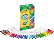 CRAYOLA SuperTips Washable Markers - Assorted Colours (Pack of 50) | Premium Felt Tip Pens That Can Easily Wash Off Skin & Clothing | Ideal for Kids Aged 3+