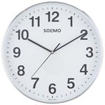 Amazon Brand - Solimo Office Round Analog Wall Clock | Plastic | Silent Sweep Movement | 12 Inch | White