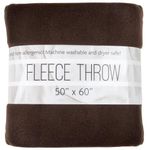 50x60 Throw Blankets, Fleece Throw Blanket for Livingroom, Couch, Chair, Bed (Chestnut Brown)