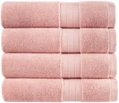 Luxury Bath Towels Extra Large Fluffy — Set of 4 Plush Hotel Towel for Bathroom Luxury — Made from Soft Superior Turkish Cotton, Thick, Absorbent, Easy Dry, Durable (Pink - 30x56)