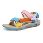 DREAM PAIRS Womens Arch Support Hiking Sandal Sport Outdoor Athletic Comfortable Summer Beach Walking Water Sandals,Size 11,Rainbow,DSA214