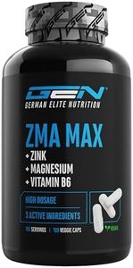 ZMA MAX - 180 Capsules - Dose Extra Haute - Zinc + Magnésium + Vitamine B6 - Premium : Avec 3 Composés de Magnésium - Vegan