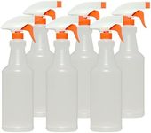 MOEHAIR spray bottles for cleaning solutions 32 Oz | Empty Heavy duty water spray bottle | Plastic | Adjustable Nozzle | Mist & Stream Sprayers for kitchen, plant, salon, chemical spray | Pack of 6