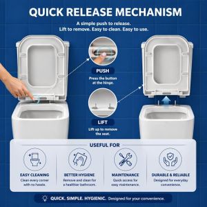 MASS DYNAMIC Square Soft-Close Toilet Seat – Durable, Easy Install