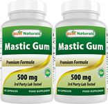 2 Pack - Best Naturals Mastic Gum Capsules 500 mg - 60 Count - (Non-GMO) (Gluten Free) - Promotes Healthy Stomach & Duodenal Health - (Total 120 Capsules)