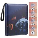 Trading Card Album for Football, Binder Card Holder, Fits 400 Cards with 50 Removable Sleeves, Carrying Case Binder Album, Book Folder Storage Organizer (Send four football cards Randomly)