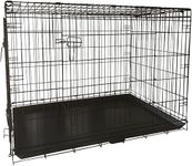 shine planet 48 Inch Dog Crate, 2 Doors Folding Mental Wire Dog Cage Training Kennel with Removable Tray and Handle