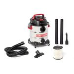 CRAFTSMAN CMXEVBE17155 10 Gallon 6.0 Peak HP Stainless Steel Wet/Dry Vac, Portable Shop Vacuum with Attachments