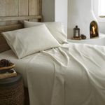 100% Organic Flannel Sheets Full Size - GOTS Certified 100% Cotton Flannel Sheets Set with Comfortable Soft Brushed Finish & Deep Pocket - 1 Flat 1 Fitted & 2 Pillowcases (Natural, Full)