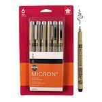 Sakura Pigma Micron Fineliner Pens - Archival Black Ink Pens - Pens for Writing, Drawing, or Journaling - Black Ink - 12 Point Size - 6 Pack