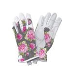 Kent & Stowe Leather Gardening Gloves Peony Grey - Medium