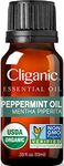 Cliganic USDA Organic Peppermint Essential Oil, 100% Pure Natural Undiluted, for Aromatherapy | Non-GMO Verified