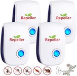 Ultrasonic Pest Repeller Insect Repellent, Efficient Repelling Spider, Mosquitoes, Mouse, Cockroach and Other Rodents, 100% Safe (4 Packs)