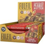 FULFIL Vitamin and Protein Bars (15 x 55 g Bars), Chocolate Peanut Butter Flavour, 20 g High Protein, 9 Vitamins, Low Sugar