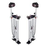 VEVOR Drywall Stilts, 24''-40'' Adjustable Aluminum Tool Stilts with Protective Knee Pads, Durable and Non-Slip Work Stilts for Sheetrock Painting, Walking, Taping, Silver