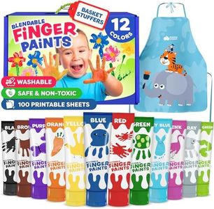 Toddler Finger Paint - Washable Paint for Kids 1-3, Finger Painting for Toddlers 1-3 - Non Toxic Baby Safe Toddler Craft Supplies for Hand and Feet, Baby Arts and Crafts for Kids, Gifts for Grandkids