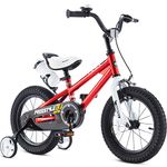 RoyalBaby BMX Freestyle Kids Bike, Boy's Bikes and Girl's Bikes with Training Wheels, Gifts for Children, 12 inch Wheels, Red