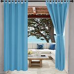 HIPPO - Polyester Waterproof Curtains Rain Blockage & Vision Blockage Curtains with Tab-Top Detachable Loops Ideal for All Weather Conditions Outdoor Balcony WR Azure Color 4.5FTX7.5FT Pack of 2Pcs