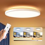 Dimmable LED Flush Mount Ceiling Light Fixture with Remote Control, BLNAN 12 Inch 24W Round Low Profile Close to Ceiling Lights, 3000K-6500K Ultra Thin Modern Ceiling Lamp for Bedroom Kitchen