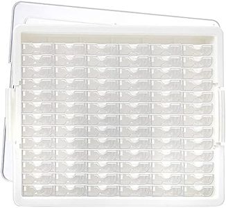 Bead Storage Solutions Elizabeth Ward Plastic Storage Tray and Bead Organizer with 78 Containers of Various Sizes, Tray, and Lid for Beads, Clear