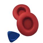 Replacement Earpads Cushions Compatible for Beats Solo 2 Solo 2.0 Solo 3 wireless Headphone with Soft Protein Leather Ear pad, Memory Foam Ear Cover Pads Red