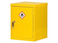 The WORKPLACE Depot Hazardous Cabinet, Dangerous Substance COSHH Storage Unit (Yellow, 610(H) x 460(W) x 460(D) mm)