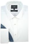 COLLAR AND CUFFS LONDON - Ultimate Non-Iron - 100% Pure Premium Cotton - Fit Guaranteed - Twill Fabric - White Men's Shirt - Long Sleeve - Classic Fit, Double Cuff - Plain Pattern C 17