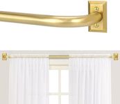 Gold Wrap Around Curtain Rods,Gold Curtain Rods for windows 66 to 120 Inch(5.5-10Ft),Adjustable Blackout Curtain Rod,1" Diameter Window Curtains Rod,Room Darkening Drapery Rods 66-120",Brushed Gold