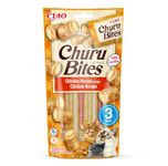 Ciao Churu Bites by INABA Cat Treat - Chicken Flavour (3 x 10g) / Crispy Pouches with Creamy Filling Cat Treat, Delicious & Healthy Snack for Cats, Hand Feeding, Natural, Grain Free