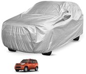 Auto Hub Mahindra TUV 300 Car Cover with Mirror Pocket and Soft Cotton Lining,Waterproof Car Body Cover, Metallic Silver